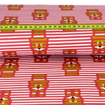 Jersey Organic Cotton Löwenprinz auf Streifen Hellem Bordeaux