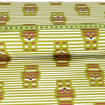 Jersey Organic Cotton Löwenprinz auf Streifen Senfgelb