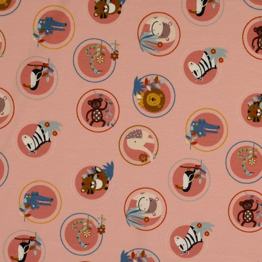 Jersey Süße Tiere im Kreis auf Apricot