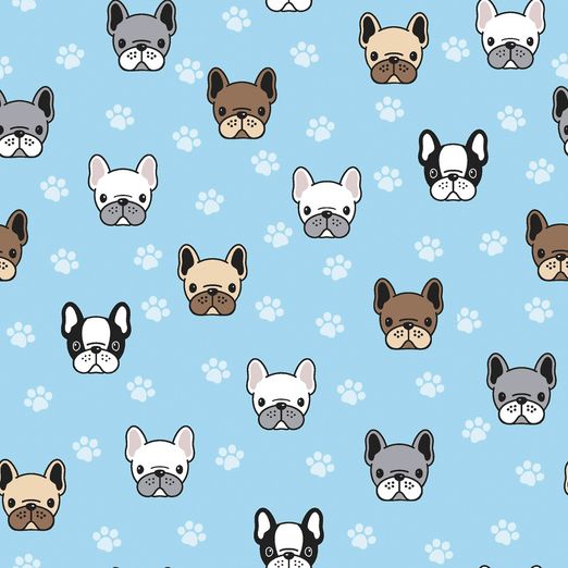 Jersey Bulldoggenportraits auf Hellblau Jersey Bulldoggenportraits auf Hellblau