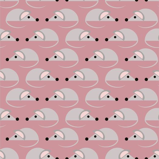 Jersey Mäuse auf Altrosa Jersey Mäuse auf Altrosa