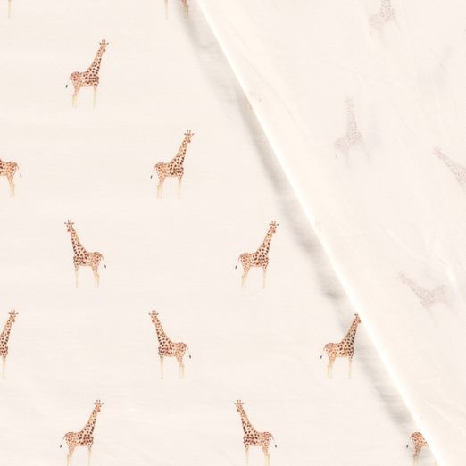 Jersey Kleine Giraffen auf Creme Digital