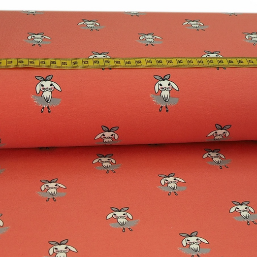 Jersey Häschenballerina auf Koralle