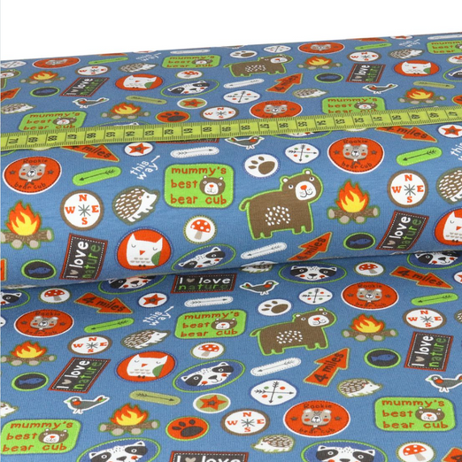 Jersey Tierpatches Rauchblau