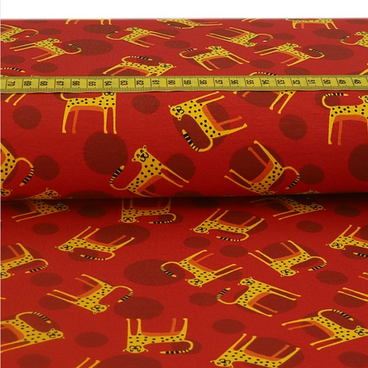 Jersey Lächelnder Leopard Rot