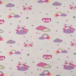 Jersey Waschbär in den Wolken Flieder/Pink auf Creme