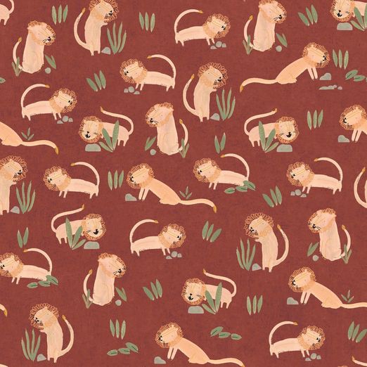 Jersey Lion auf Ziegelrot Digital BIO