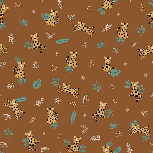 Jersey Sweet Leopard auf Hellbraun