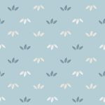 Jersey Kombistoff Blätter auf Hellblau