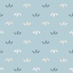 Jersey Kombistoff Blätter auf Hellblau