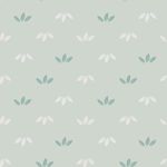 Jersey Kombistoff Blätter auf Hellmint