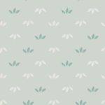 Jersey Kombistoff Blätter auf Hellmint