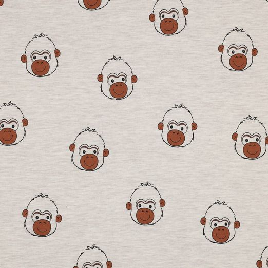 Jersey Affenportrait auf Creme Meliert