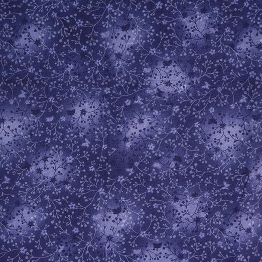 Baumwolle Little Butterflies & Starflowers Dunkelblau