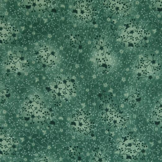 Baumwolle Little Butterflies & Starflowers Dunkelgrün