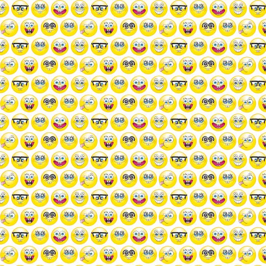 Baumwolle LIZENZ Spongebob Smileys auf Weiß Digital