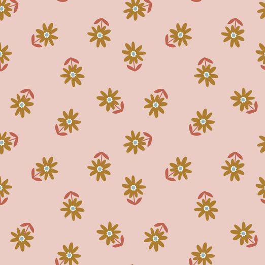 Baumwolle Blumen Nathalie auf Apricot