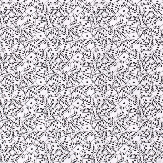 Baumwolle Würfel Schwarz auf Weiß