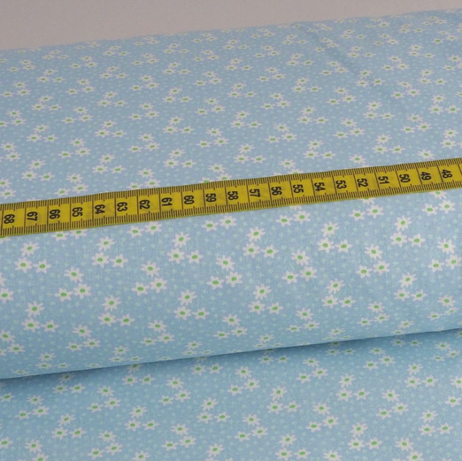 Baumwolle Blümchen Caro Hellblau