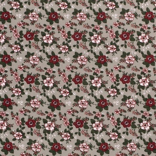 Baumwolle Blumen Jana auf Lindgrün