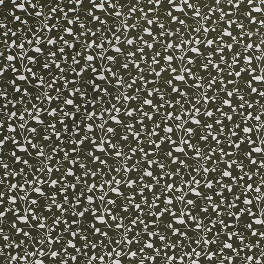 Baumwolle Blumenschnörkel auf Dunkelgrün