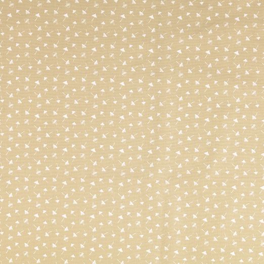 Baumwolle Kleine Pilze auf Beige