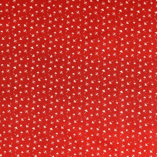 Baumwolle Kleine Pilze auf Rot