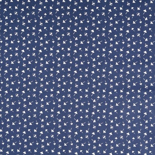 Baumwolle Kleine Pilze auf Dunkelblau Baumwolle Kleine Pilze auf Dunkelblau