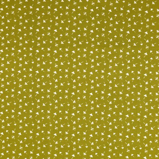 Baumwolle Kleine Pilze auf Khaki