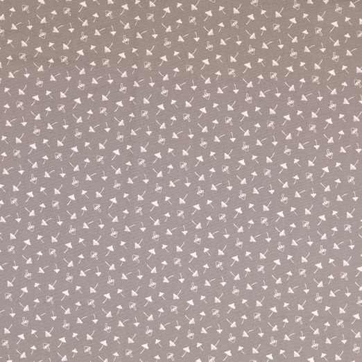 Baumwolle Kleine Pilze auf Grau