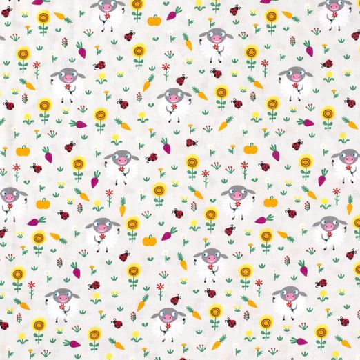 Baumwolle Sheep mit Gemüse Hellmint