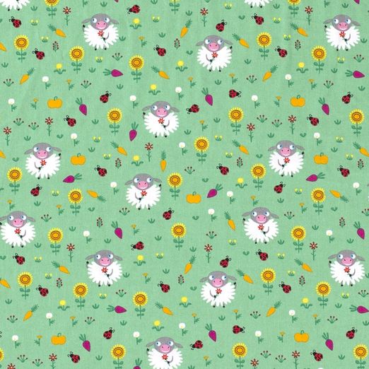 Baumwolle Sheep mit Gemüse Hellgrün Baumwolle Sheep mit Gemüse Hellgrün