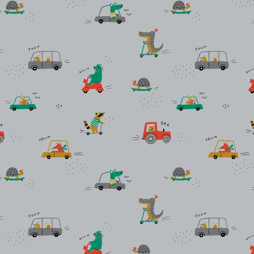 Baumwolle Sweet Traffic auf Grau