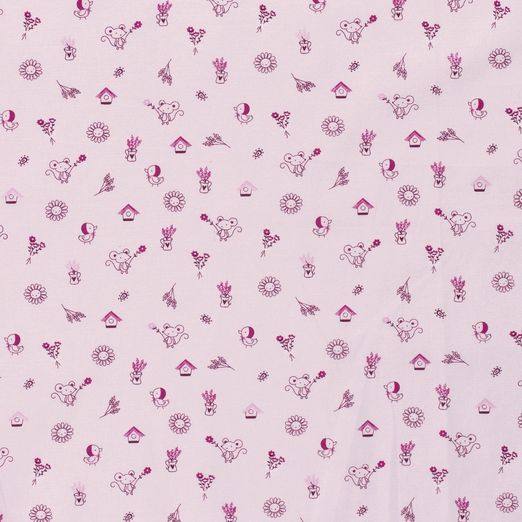 Baumwolle Tierfriends auf Hellrosa Baumwolle Tierfriends auf Hellrosa