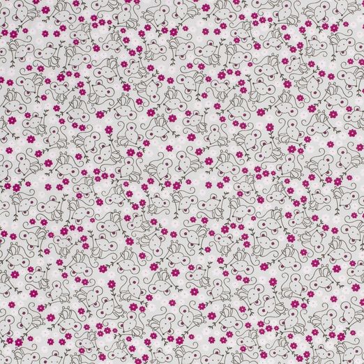 Baumwolle Süße Maus auf Aluminium Hellgrau