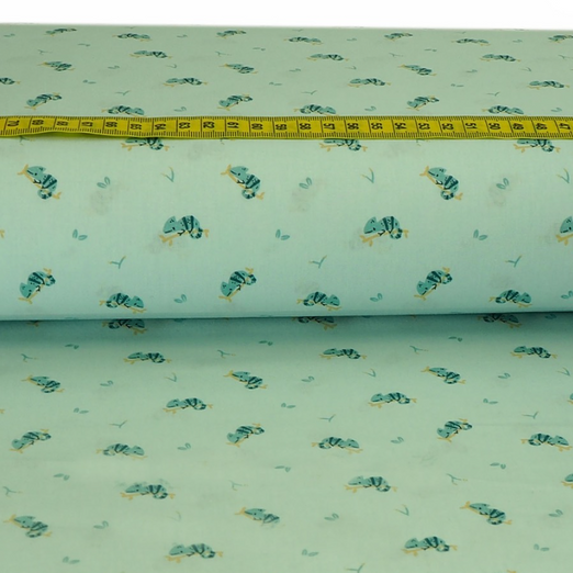 Baumwolle Chamäleon auf Hellblau