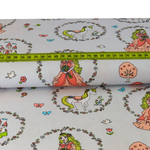 Baumwolle Pretty Princess auf Hellgrau