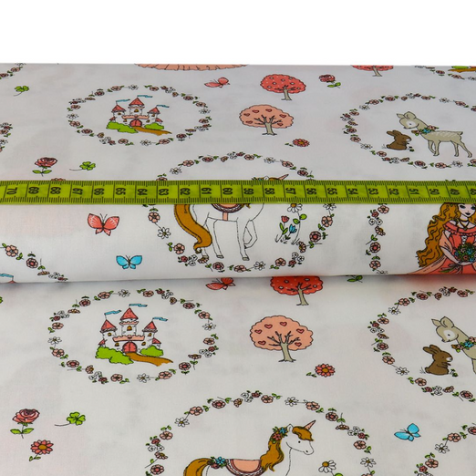 Baumwolle Pretty Princess auf Weiß Baumwolle Pretty Princess auf Weiß