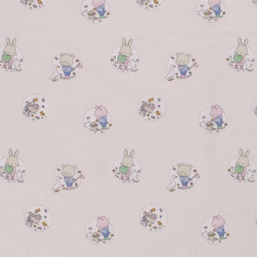 Baumwolle Tier Picknick auf Hellrosa