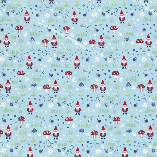 Baumwolle Zwergenland auf Aqua