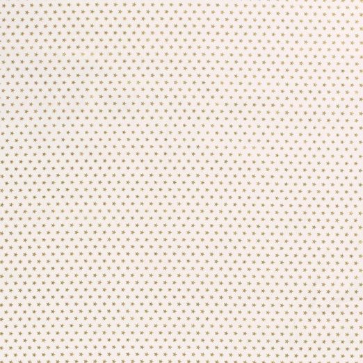 Baumwolle Weihnachten Golddruck Little Stars auf Creme