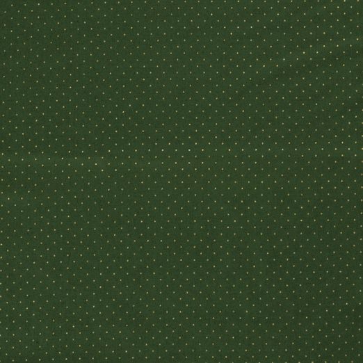 Baumwolle Weihnachten Golddruck Mini Punkte auf Grün
