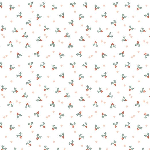 Baumwolle Weihnachten Kleine Mistelzweige auf Weiß