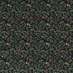 Baumwolle WEICHNACHTEN Mistelzweige & Blätter auf Dunkelblau