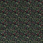 Bavlna VÁNOCE Jmelí a listy na tmavě modré