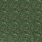 Baumwolle WEICHNACHTEN Mistelzweige & Blätter auf Dunkelgrün