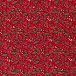 Měkká bavlna VÁNOCE Jmelí a listy na červené