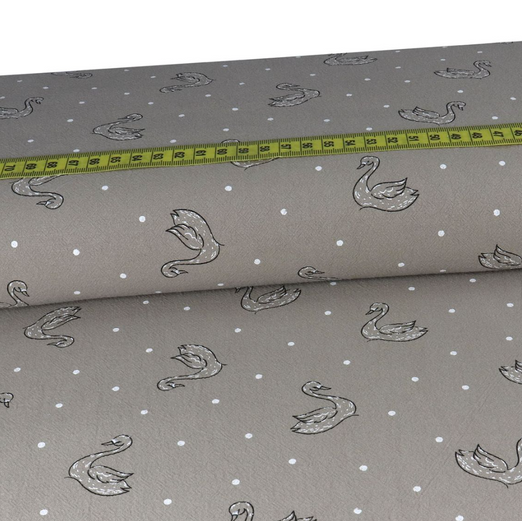Baumwolle Crash Schwan Taupe Baumwolle Crash Schwan Taupe