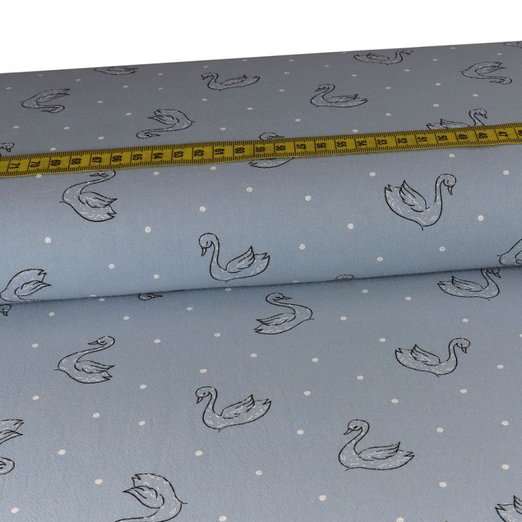 Baumwolle Crash Schwan Helles Rauchblau