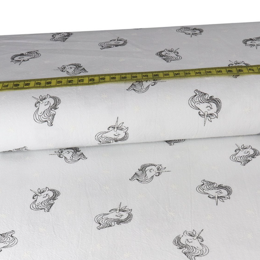 Baumwolle Crash Einhorn Weiß